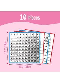 Math Hundred Boards, Laminated Double Sided Number 1-100 Chart Easy To Write Consecutive Number Counting Chart For Kids Classroom, Homeschool, School Supplies (10 Sheets) - pzsku/ZA833D2352B0B070632D6Z/45/_/1735214703/14893607-a560-4d91-9aaf-7f80727f2a3f