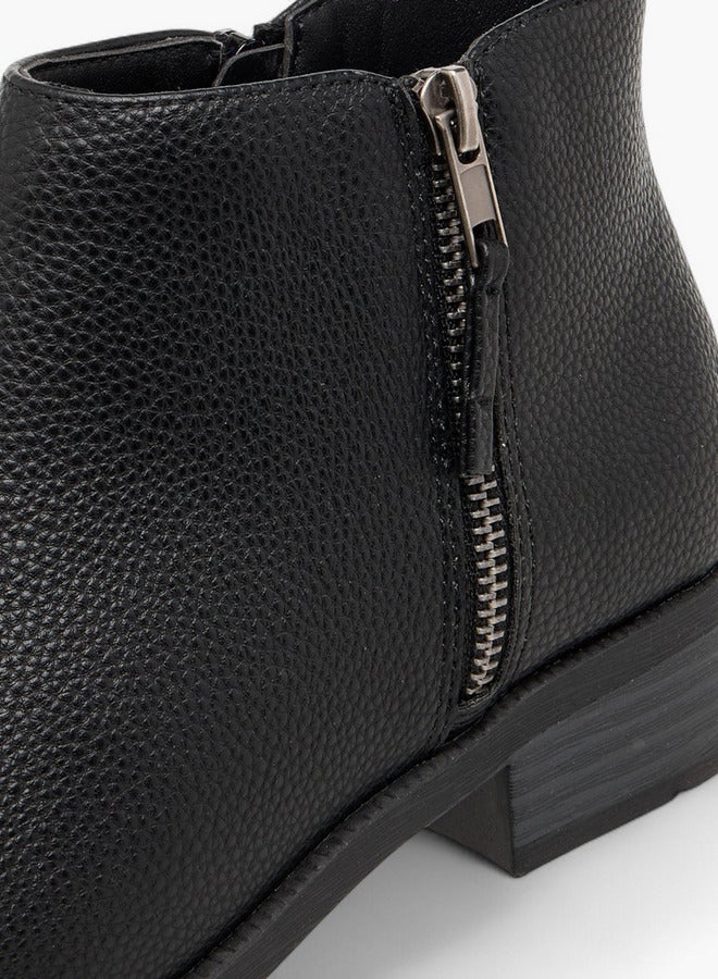 Flora Bella By Shoexpress Solid Ankle Boots with Zip Closure - Image 4