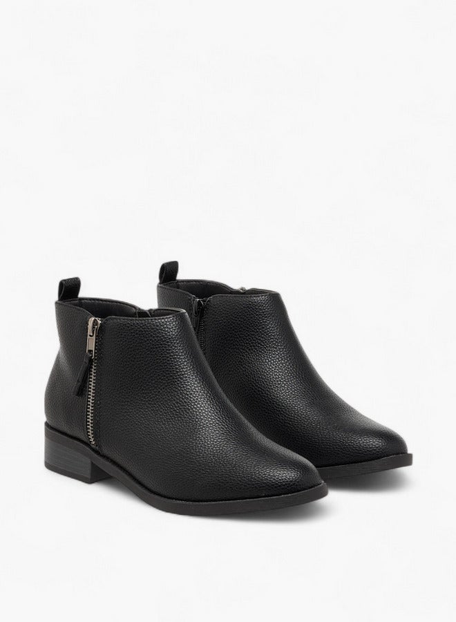 Flora Bella By Shoexpress Solid Ankle Boots with Zip Closure - Image 2