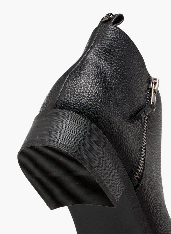 Flora Bella By Shoexpress Solid Ankle Boots with Zip Closure - Image 5