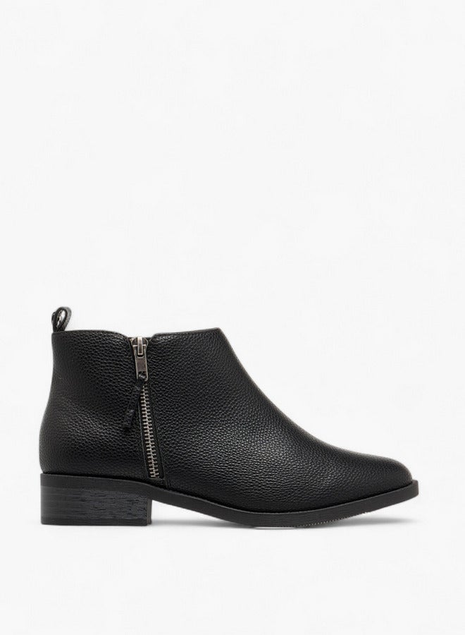 Flora Bella By Shoexpress Solid Ankle Boots with Zip Closure - Image 3
