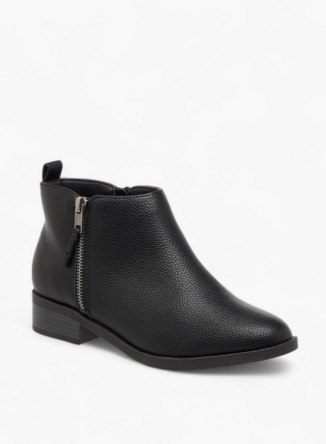 Flora Bella By Shoexpress Solid Ankle Boots with Zip Closure - Image 1