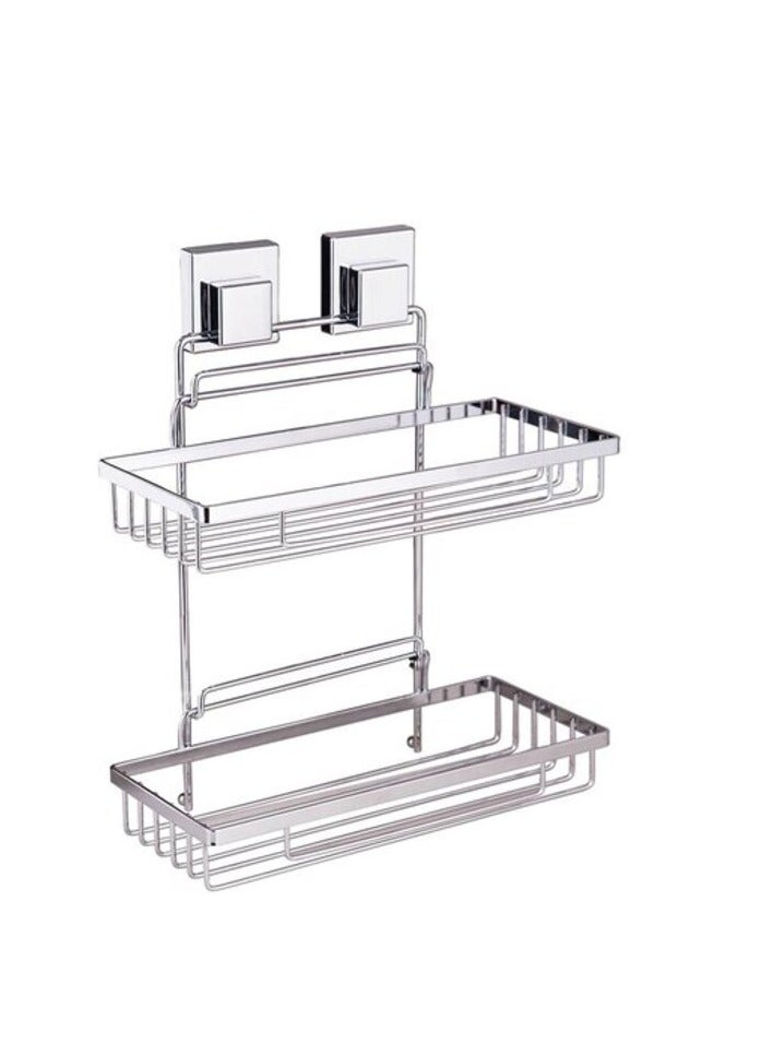 Home Pro Home Pro 2-Tier Rectangle Bath Rack Silver