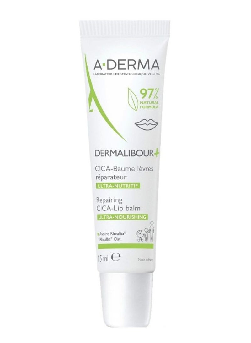 A-DERMA A Derma Dermalibour + Cica Lip Balm 15ml - Image 1