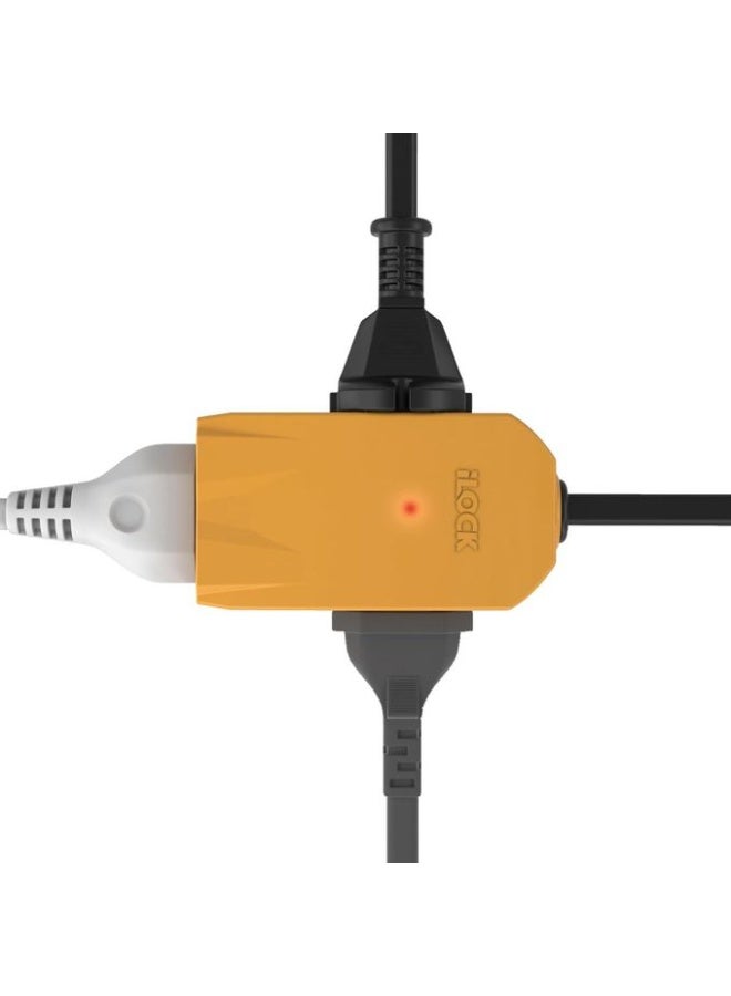 iLOCK Compact Power Strip – 3 Outlets – 1.5m Cable – Yellow - Image 3