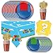 Ou Rui 81Pcs Super Brother Party Tableware Set Super Brother Party Decoration Super Brother Birthday Party Supplies - Image 3