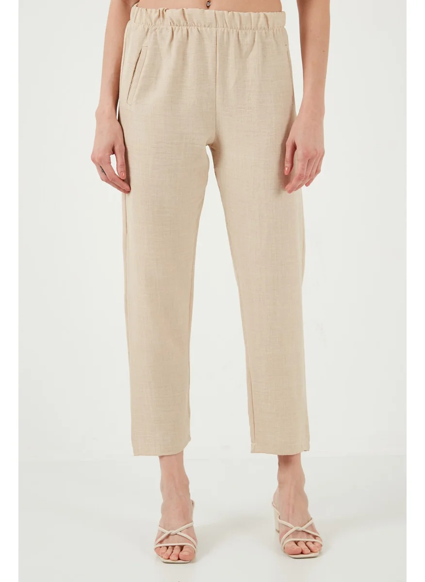 Lela Elastic Waist Linen Look Trousers Women's Trousers 5865797