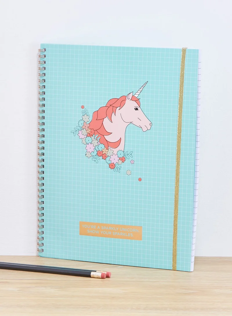 Typo A4 Grid Unicorn Spinout Notebook