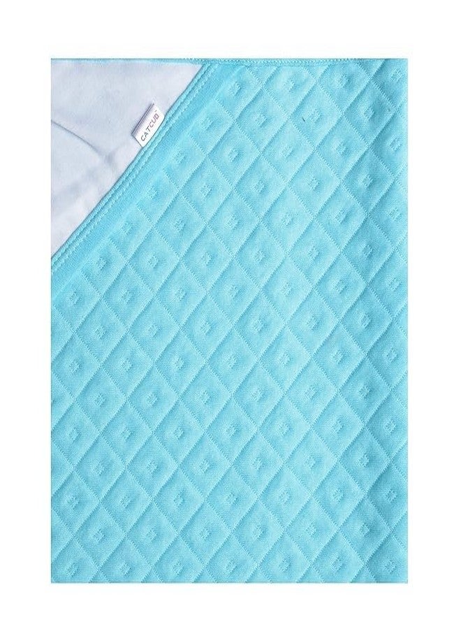 Dikary Cotton Hooded Wrapper - Baby Towel for New Born | Big Size 75cm x 75cm | Soft, Safe & Skin-Friendly | Perfect for Newborns 0-12 Months | (Blue/Pink) - Image 3