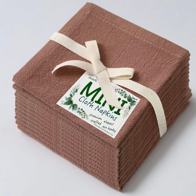 Urby Eco Hanky 10x10in Reusable Linen/Cotton Napkins. Small Cloth Napkins. Eco Friendly. Ideal Use As Kids Napkins for Lunch. Dinners. Occasions Like Weddings Birthday Cocktail Parties. (LPK 12pk) - Image 1