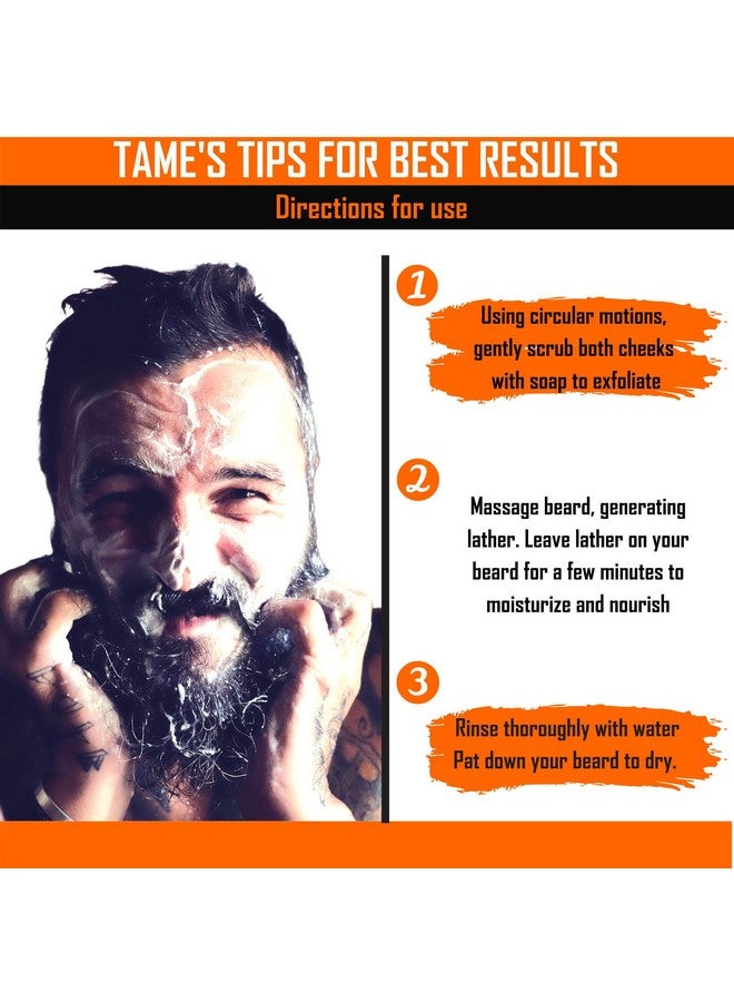 TAME THE WILD MAKE YOUR BEARD BEHAVE Tame The Wild Orange Walnut Beard Soap - Natural Beard Wash - Beard Shampoo & Conditioner - Mens Exfoliating Face & Body Scrub - Made Of Shea Butter & Coconut Oil - 1 5Oz Bar - Father'S Day Gift - Image 3