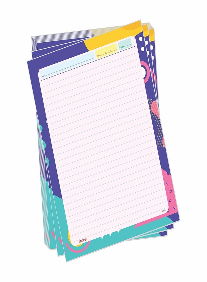 ESCAPER Abstract Theme Project Papers - Multicolor Practical Sheets for Assignment, Art & Craft One Side Ruled Lines Paper, Designer Ruled Coloured Paper, Perfect for School Projects - Image 1