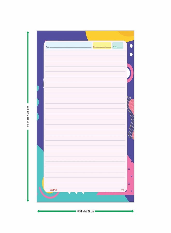 ESCAPER Abstract Theme Project Papers - Multicolor Practical Sheets for Assignment, Art & Craft One Side Ruled Lines Paper, Designer Ruled Coloured Paper, Perfect for School Projects - Image 3