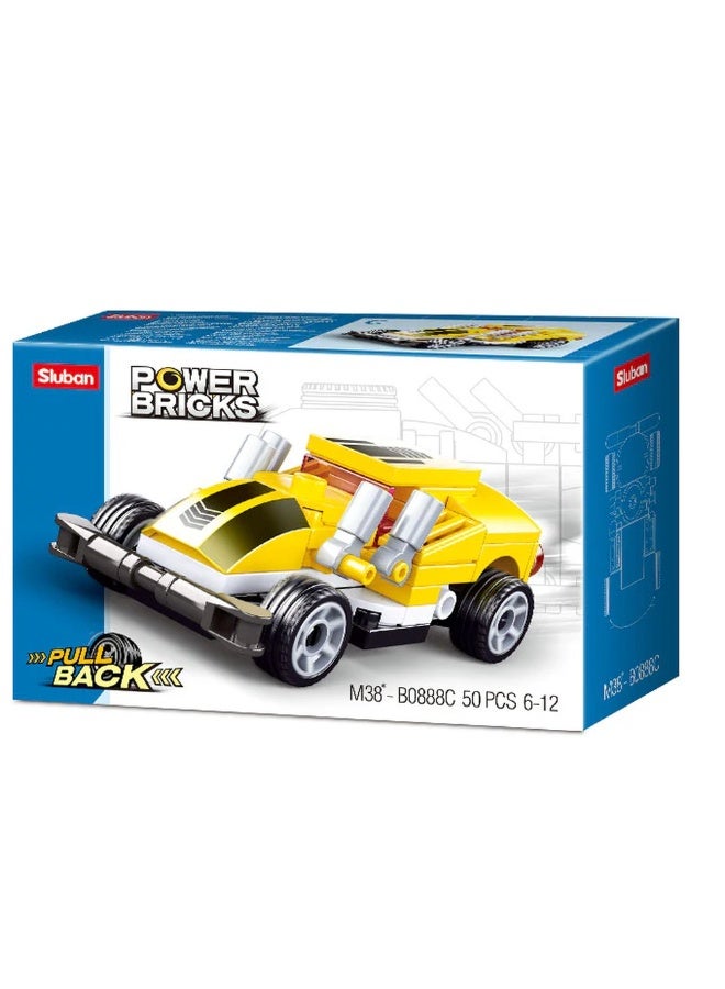 Sluban Sluban - Power Bricks Pull Back Cars Model 3 50 Pieces - M38-B0888C  - Image 1