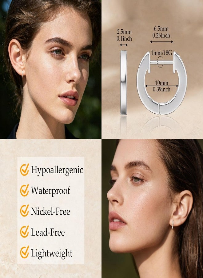 Limerencia G23 Pure Titanium Hypoallergenic Huggie Hoop Earrings for Women Girls Sensitive Ears (silver) - Image 2