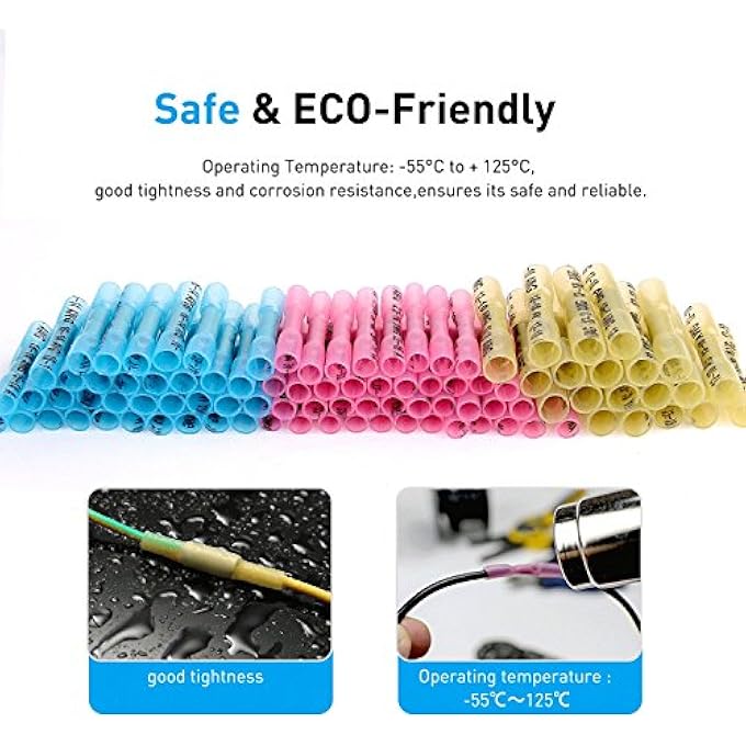 Nilight 200Pcs Heat Shrink Butt Connectors  Waterproof Wire  Automotive Marine Grade Electrical Terminals Crimp Splice Terminal Kit2 Years Warranty - Image 5