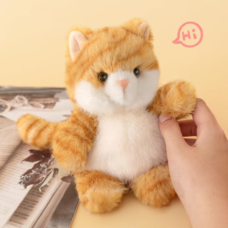 Peach Cat Cat Stuffed Animal Cute Kitten Plushies Small Plush Toys Gifts For Kids Yellow - Image 2