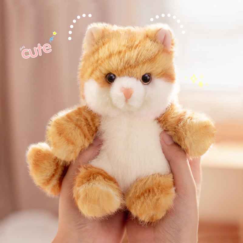 Peach Cat Cat Stuffed Animal Cute Kitten Plushies Small Plush Toys Gifts For Kids Yellow - Image 3