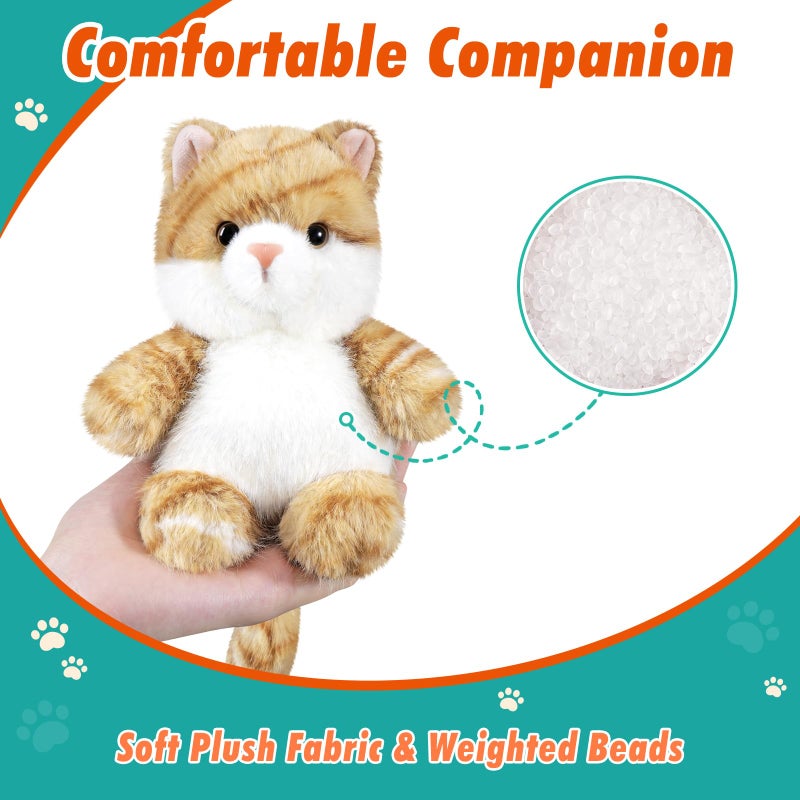 Peach Cat Cat Stuffed Animal Cute Kitten Plushies Small Plush Toys Gifts For Kids Yellow - Image 4