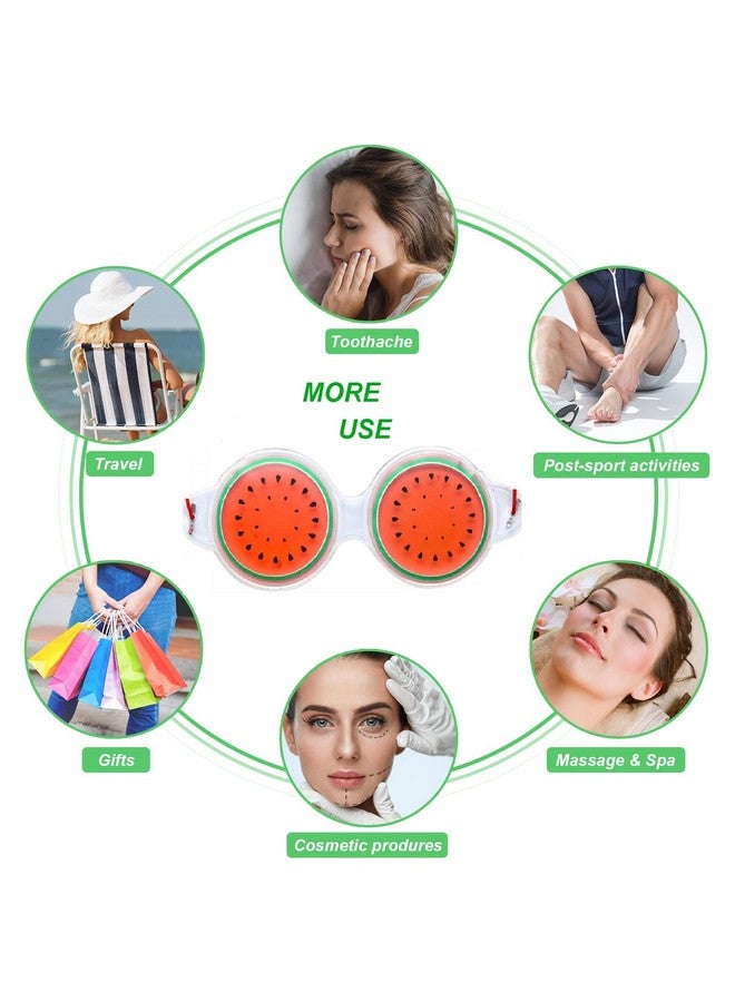 JUDEE Gel Eye Mask for Dark Circles and Puffiness, Cold and Hot Packs Reusable Cute Cooling Ice Eye Masks, Relief Migraine Eyes Swollen, Soft & Non Toxic Suitable for Kids, Woman and Man (Watermelon) - Image 3