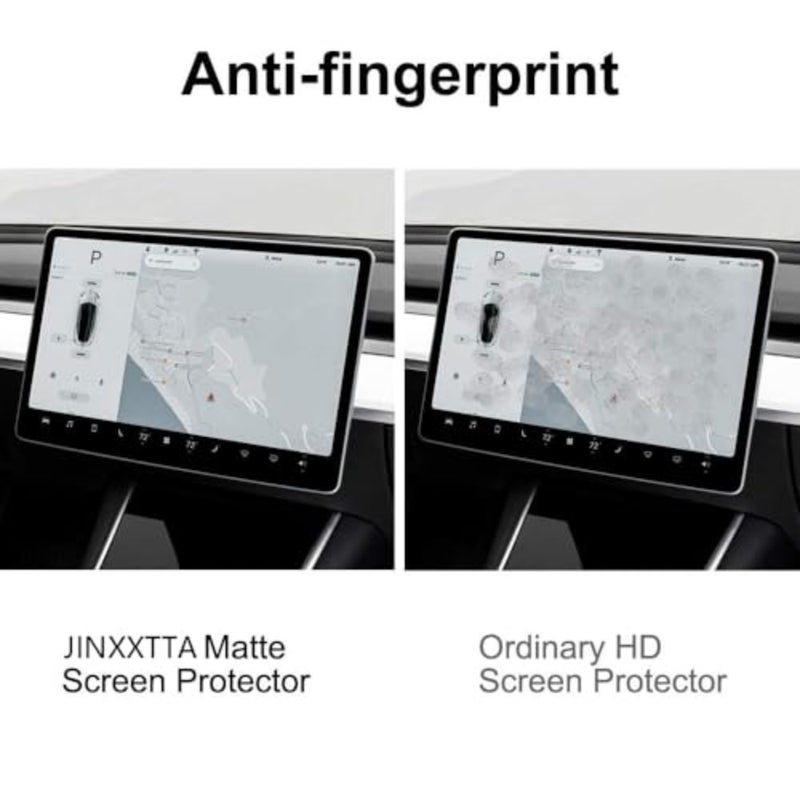9H Matte Tempered Glass Screen Protector for Tesla Model 3 2025 2024 Highland and Model Y Juniper 2025-15.4" Touchscreen and 8" Rear Screen, Easy Installation, Anti-Glare, Anti-Scratch - Image 2