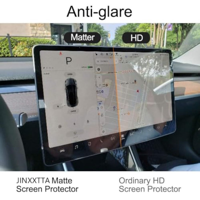 9H Matte Tempered Glass Screen Protector for Tesla Model 3 2025 2024 Highland and Model Y Juniper 2025-15.4" Touchscreen and 8" Rear Screen, Easy Installation, Anti-Glare, Anti-Scratch - Image 3