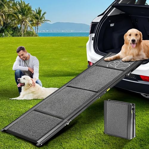 Zendova Dog Ramp for Large Dogs, Extra Long 71" & 17.3" Wide Folding Dog Ramp for High SUV & Truck, Portable Non-Slip Pet Ramp for Car, Supports 250 lbs - Image 1