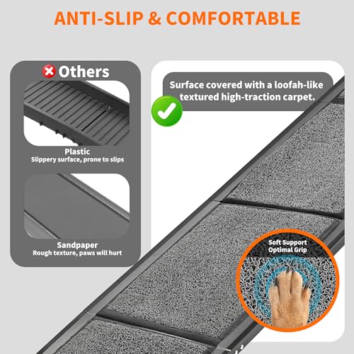 Zendova Dog Ramp for Large Dogs, Extra Long 71" & 17.3" Wide Folding Dog Ramp for High SUV & Truck, Portable Non-Slip Pet Ramp for Car, Supports 250 lbs - Image 2