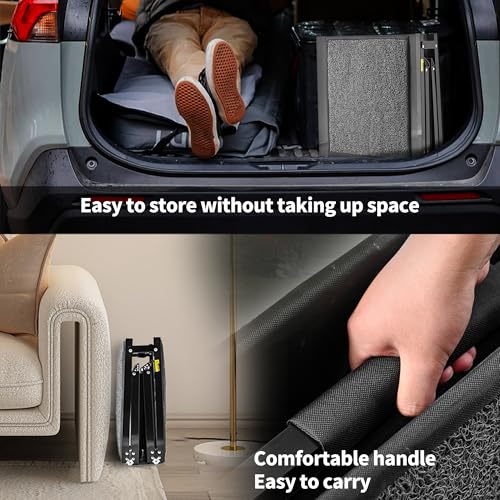 Zendova Dog Ramp for Large Dogs, Extra Long 71" & 17.3" Wide Folding Dog Ramp for High SUV & Truck, Portable Non-Slip Pet Ramp for Car, Supports 250 lbs - Image 4