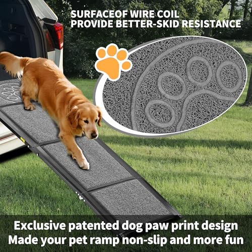 Zendova Dog Ramp for Large Dogs, Extra Long 71" & 17.3" Wide Folding Dog Ramp for High SUV & Truck, Portable Non-Slip Pet Ramp for Car, Supports 250 lbs - Image 5