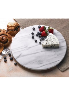 Round Vanity Tray, Bathroom Vanity Tray Resin Kitchen Sink Tray, Countertop Organizer Tray for Perfume Towel Dresser Jewelry Candle, Coffee Table Decorative Tray,10 MM White