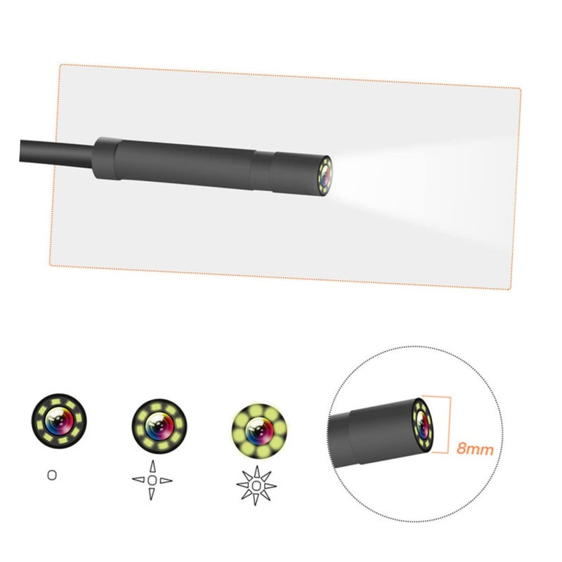 1pc Digital Borescope Flexible Wire for Vehicle and Pipeline Inspection Rating Led Lights for Enhanced Visibility - Image 3