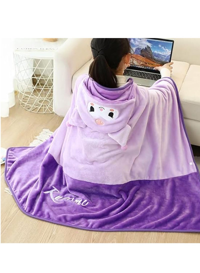 Cartoon cute, Kulomie hooded cape shoulder blanket, thickened thermal nap cape office air conditioner blanket - Image 4