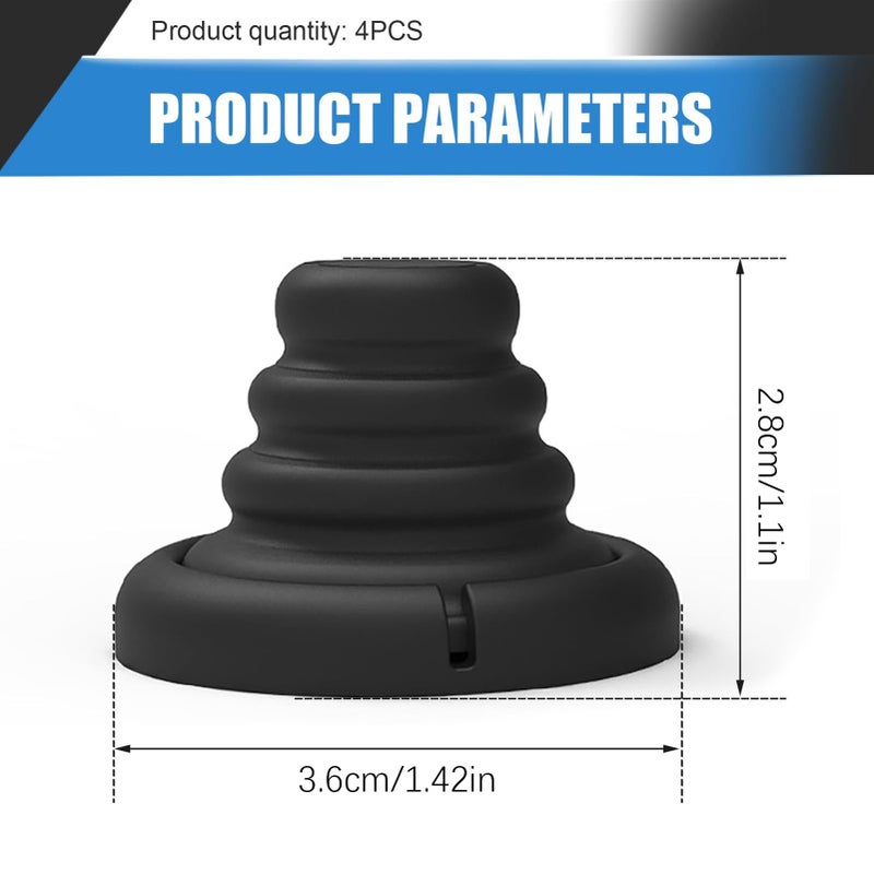 Black Car Door Protective Bumpers 4 Pieces Anti Collision Pads Noise Reduction - Image 3