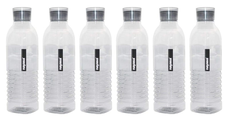Nayasa Dorino Fridge Plastic Bottle Set for Kitchen/Office/School (6, Transparent) - Image 5