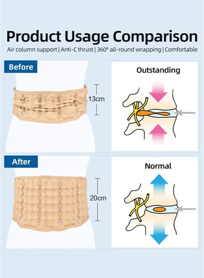 OMEVE Inflatable Waistband Decompression Back Belt Back Support Belt Back Brace Lumbar Decompression Belt for Lower Lumbar Pain Relief for Men and Women - Image 2