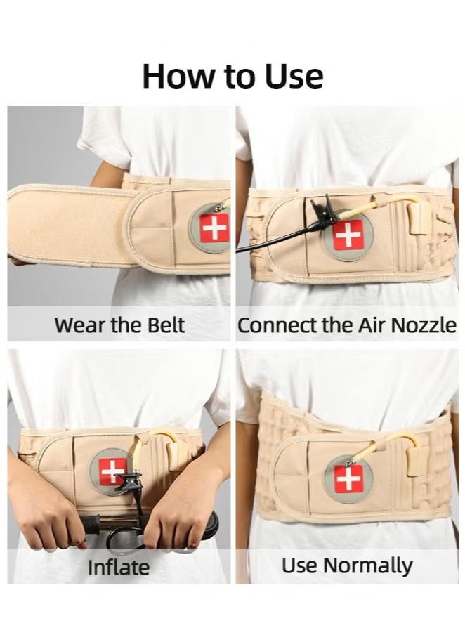 OMEVE Inflatable Waistband Decompression Back Belt Back Support Belt Back Brace Lumbar Decompression Belt for Lower Lumbar Pain Relief for Men and Women - Image 3