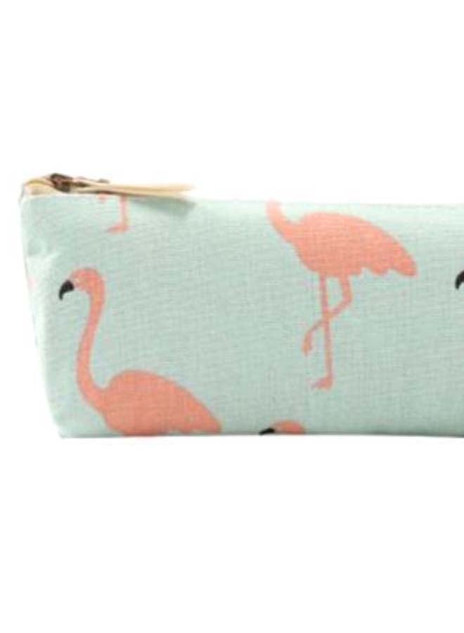 Flamingo Printed Pencil Case Blue/Pink - Image 2