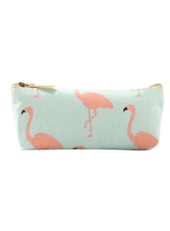 Flamingo Printed Pencil Case Blue/Pink - Image 1
