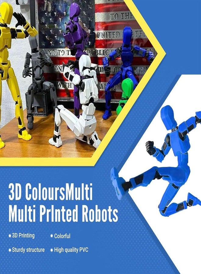FFZDENA 2Pcs Action Figure, Robot Toy with Interchangeable Hands and Weapons, Collectible Dummy 13 Action Figure, Marvel Inspired Design, Gray Black and Blue Black - Image 5