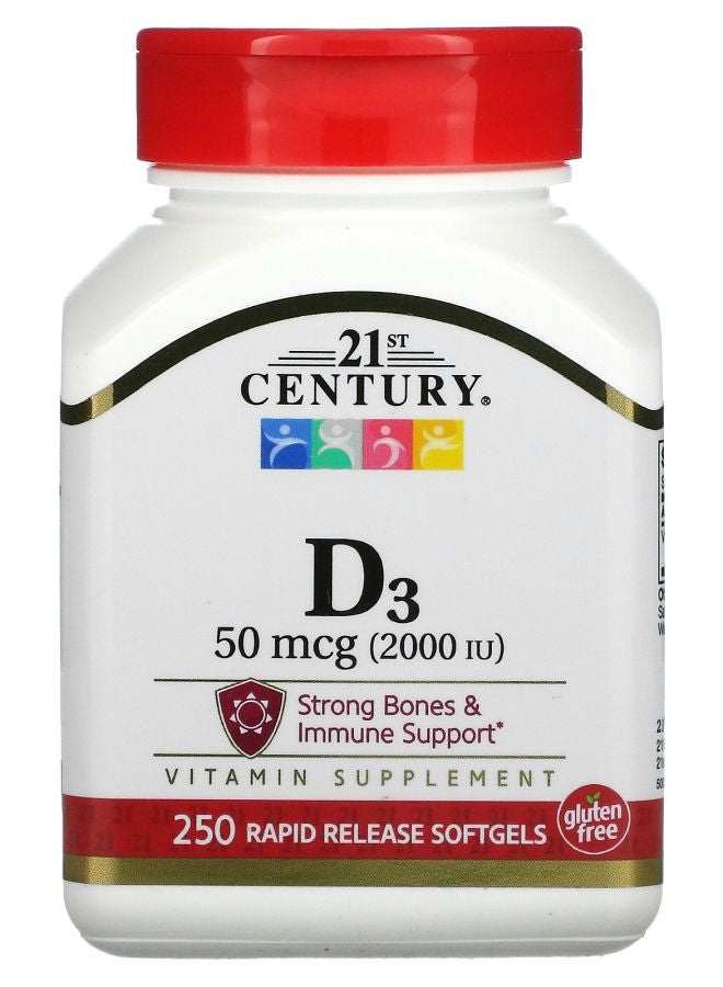 Vitamin D3 50 mcg (2000 IU) 250 Softgels