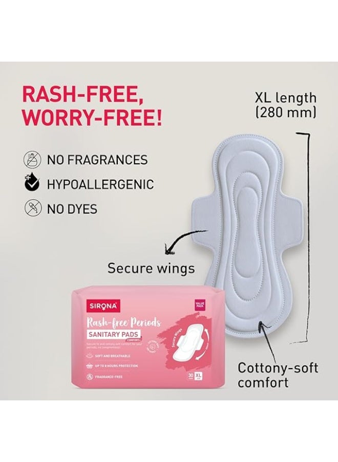 Sirona فوط صحية مستقيمة XL 30 قطعة - Image 4