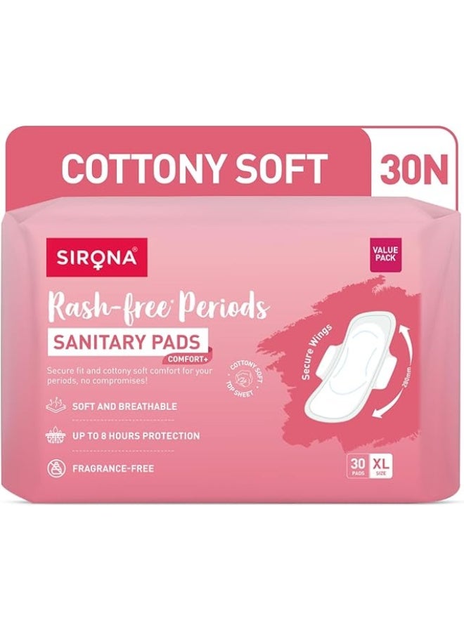 Sirona فوط صحية مستقيمة XL 30 قطعة - Image 1