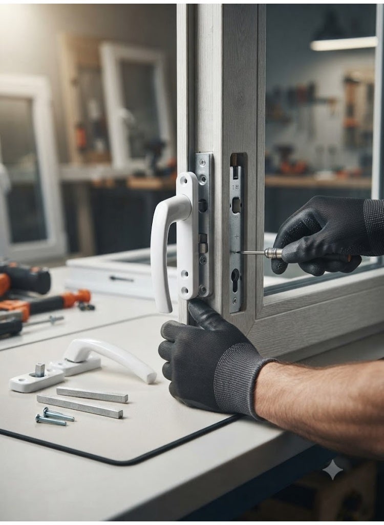 Robustline Aluminium Door Handle White with 20MM Lockbody, Heavy Duty Door Handle Set. (White) - Image 3