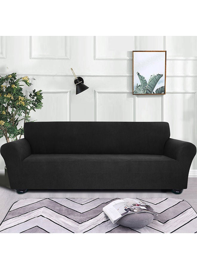 NIBEMINENT Anti-Slip Soft Sofa Cover Black 35x7x27centimeter - Image 2