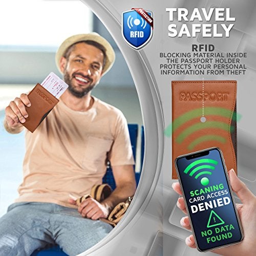 Alban RFID Passport Holder Women Men RFID Blocking Travel Passport Wallet Case Genuine Leather Passport Cover porta pasaporte - Image 4