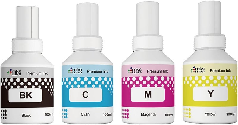 MKS Ink Set (100Ml) Btd60Bk / Bt5000C / Bt5000Y / Bt5000M For Brother Ink Tank Dcp- T220/T300/T310/T420W/T500W/T510W/T520W/T700W/T710W/T720Dw/T820Dw/T825Dw/Mfc-T800W/T810W/T910Dw/T920Dw/T925Dw/T4500Dw - Image 2