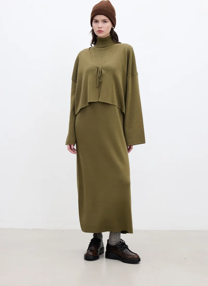 مانوكا Olive Knit Dress