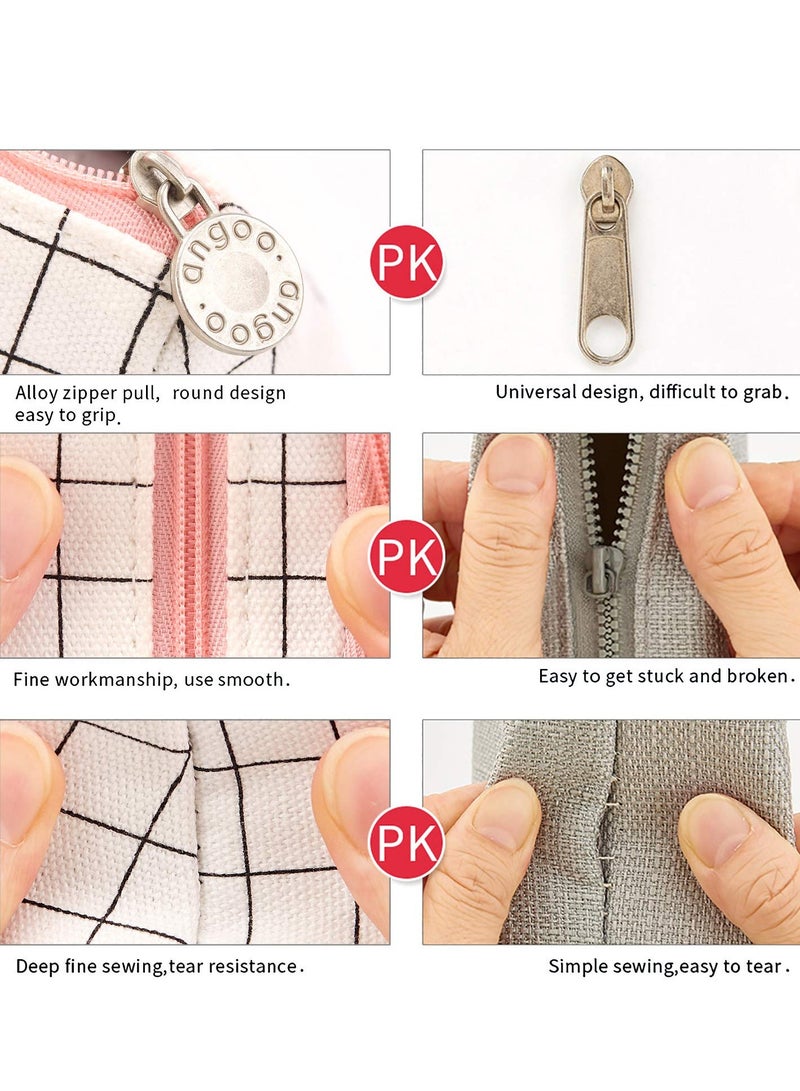 DURKU Plaid White Pencil Case, Large Capacity Storage Pouch Marker Pen Pencil Case, Large Storage Pen Case Pencil Bag for Office Travel Holder Box - Image 5