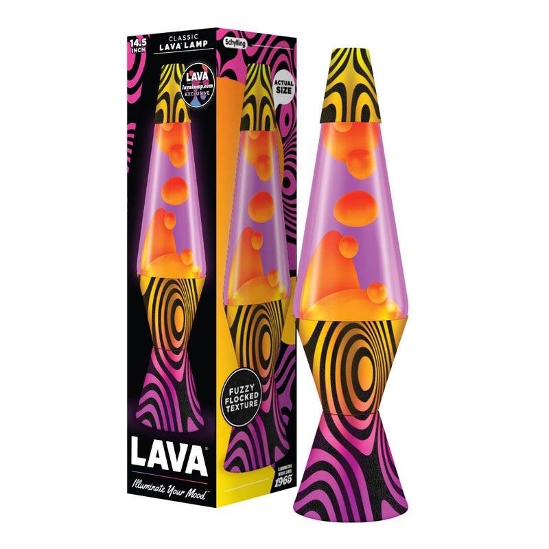 LavaÂ® Lamp - 14.5'' Groovy Gradient Flocked Base - The Original Motion Light - Yellow Wax and Purple Liquid - Item #2015 - Image 1